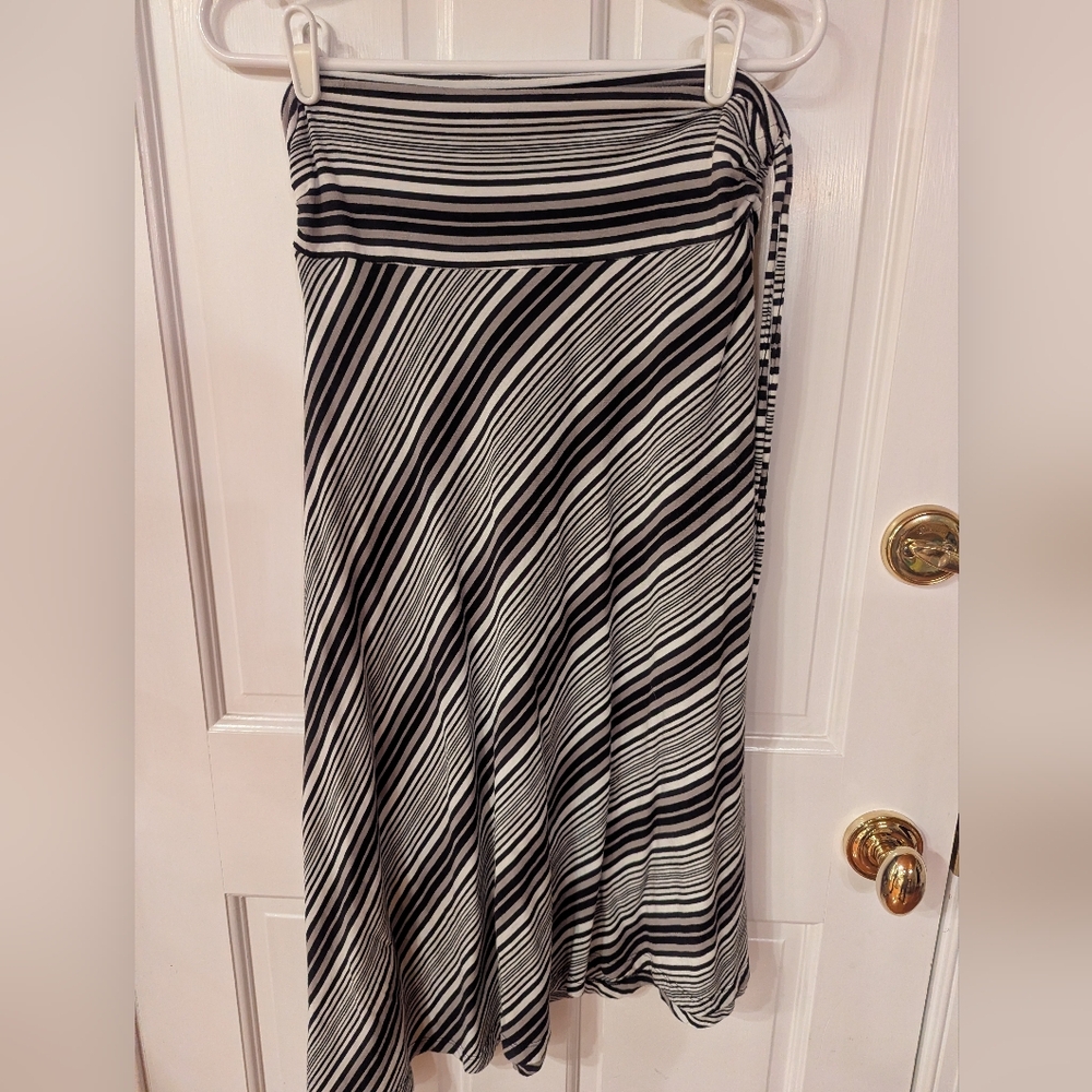 Patagonia Asymmetrical Kamala Black and White Striped Skirt Convertible Size S
